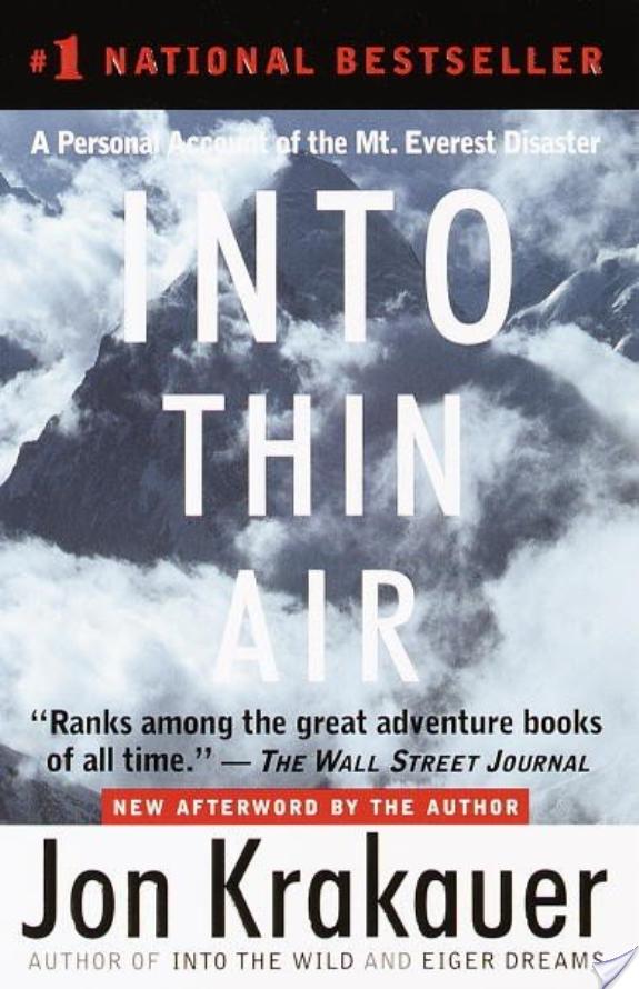 Into Thin Air By Jon Krakauer