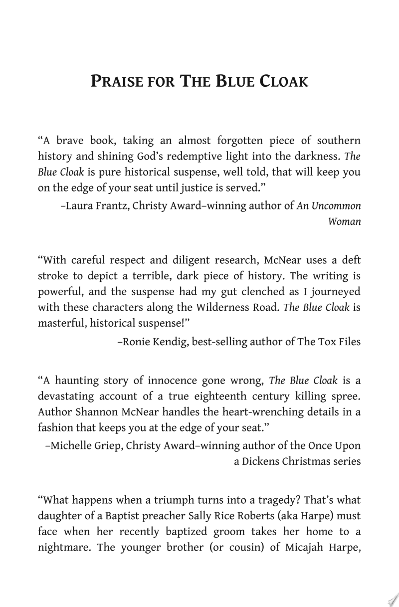 The Blue Cloak By Shannon McNear